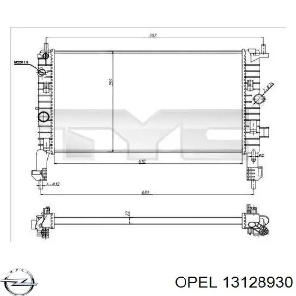 Купити 13128930 Opel Радіатор двигуна