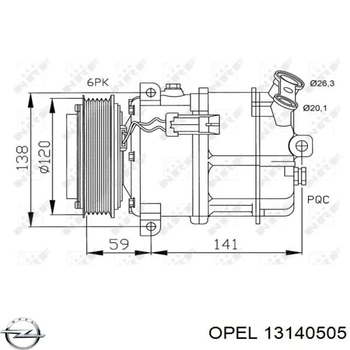Компресор системи кондиціювання Opel 13140505 ціна, від 71.10 USD