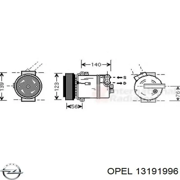Компресор системи кондиціювання Opel 13191996 ціна, від 150.17 USD