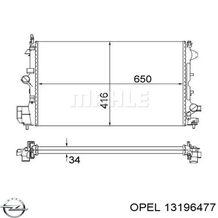 Купити 13196477 Opel Радіатор двигуна