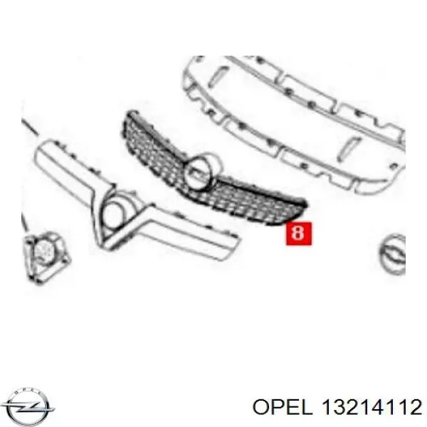 13214112 Opel решітка радіатора