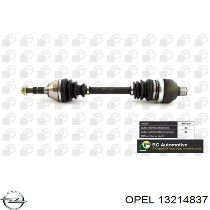 Піввісь передня, права Opel 13214837 ціна, від 81.53 USD