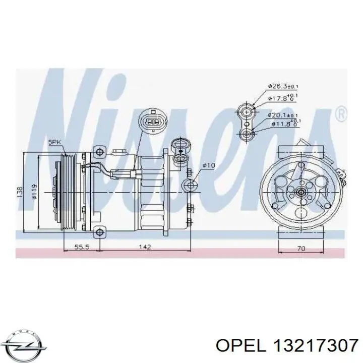 Компресор системи кондиціювання Opel 13217307 ціна, від 283.90 USD