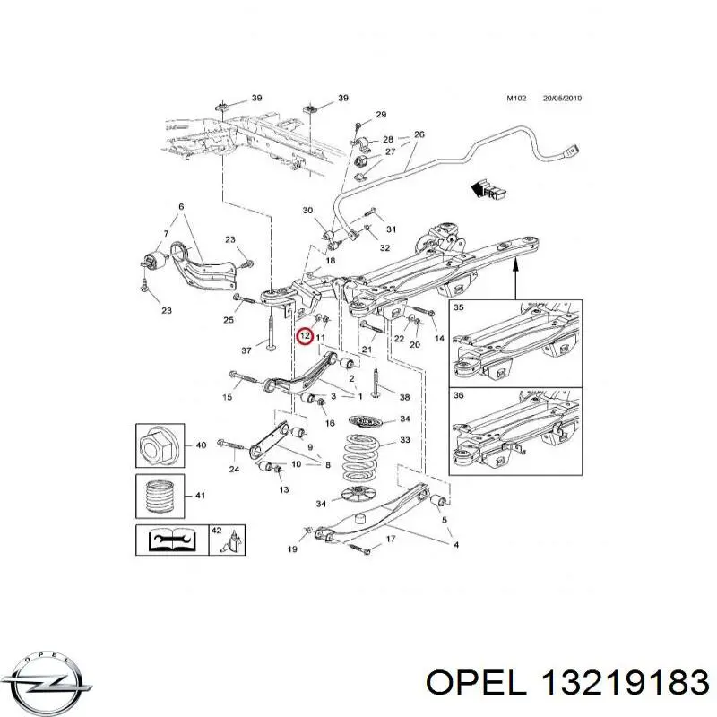 YR00050580 Opel шайба болта кріплення заднього нижнього важеля, внутрішня