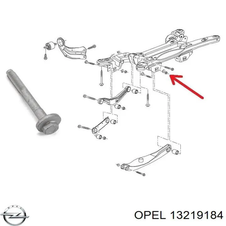 Купити 13219184 Opel Болт кріплення заднього нижнього важеля, внутрішній