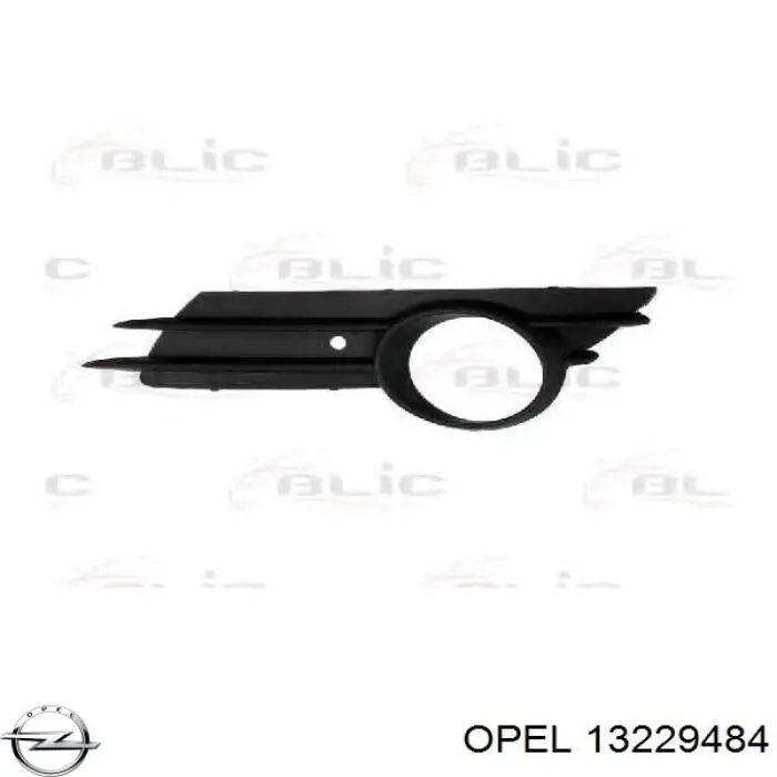 13229484 Opel заглушка/ решітка протитуманних фар бампера переднього, ліва
