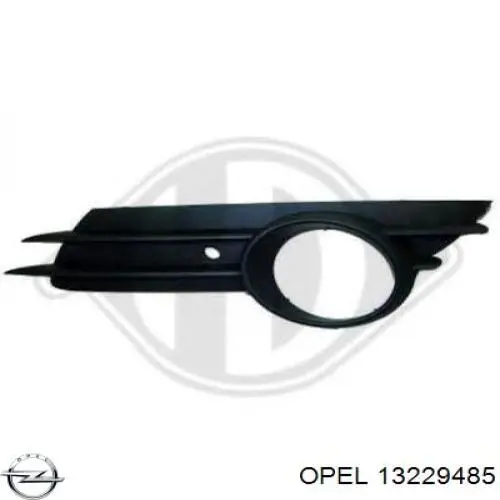 1400445 Opel заглушка/ решітка протитуманних фар бампера переднього, права