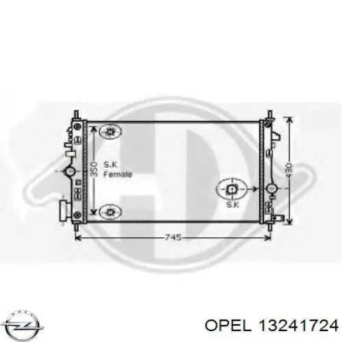 Радіатор основний Opel 13241724 ціна, від 124.70 USD