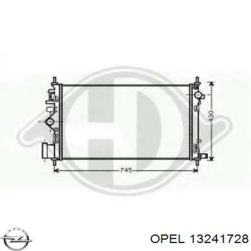 13241728 Opel радіатор охолодження двигуна