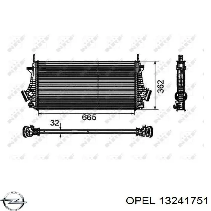 13241751 Opel радіатор интеркуллера