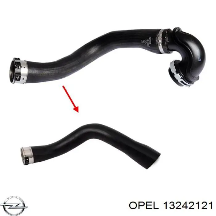 13242121 Opel шланг/патрубок інтеркулера, лівий