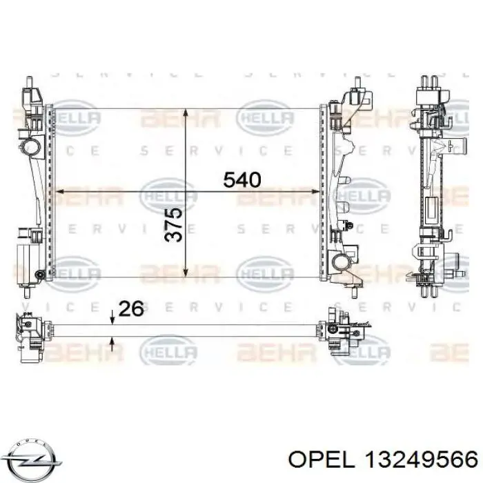 Радіатор основний Opel 13249566 ціна, від 64.68 USD