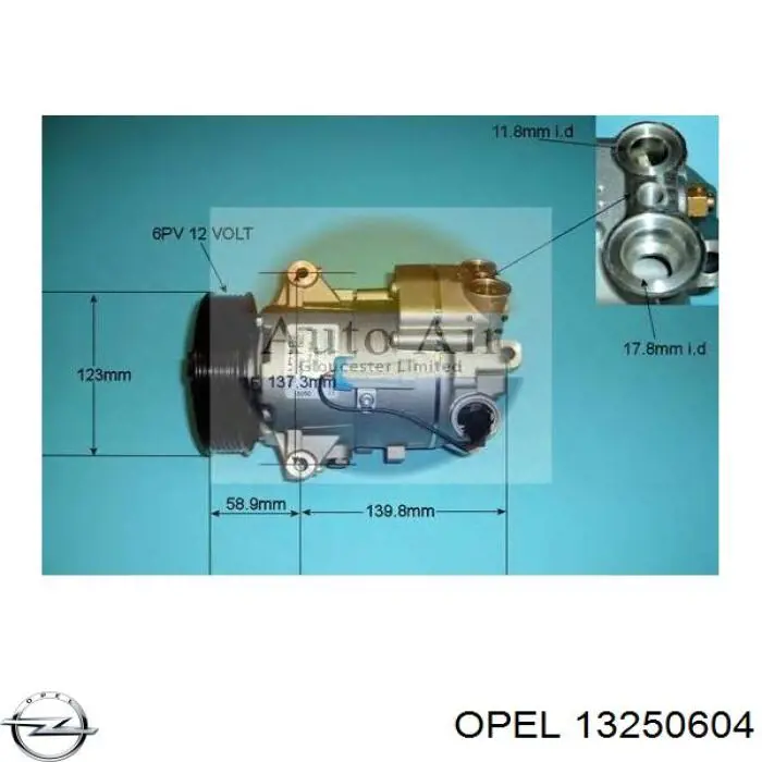 13250604 Opel компресор кондиціонера