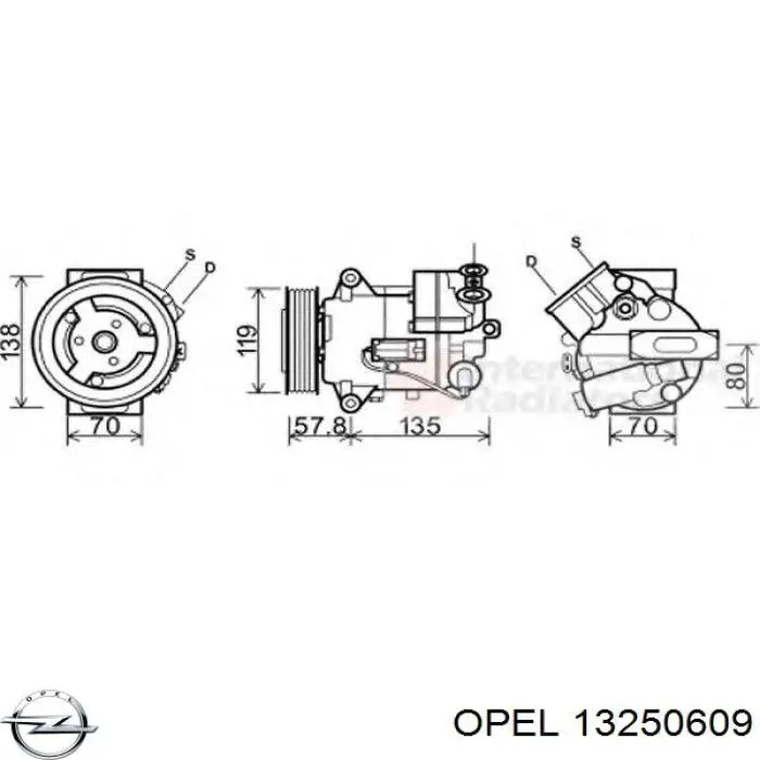 Купити 13250609 Opel Компресор кліматичної установки
