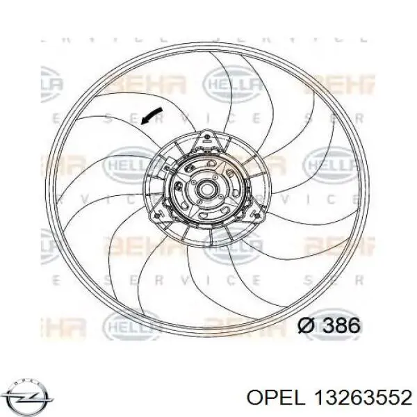 Вентилятор радіатора Opel 13263552 ціна, від 38.01 USD