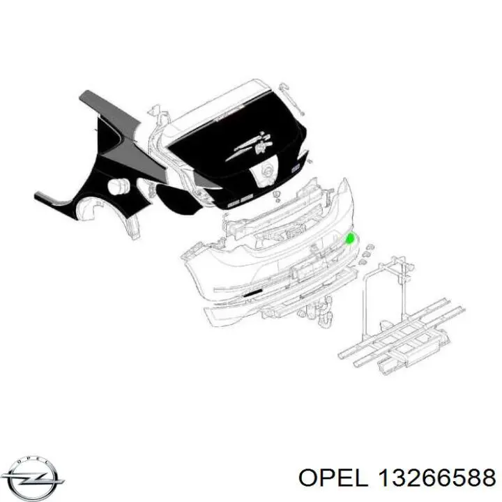 Заглушка бампера буксирувального гака, задня Opel 13266588 ціна, від 8.18 USD