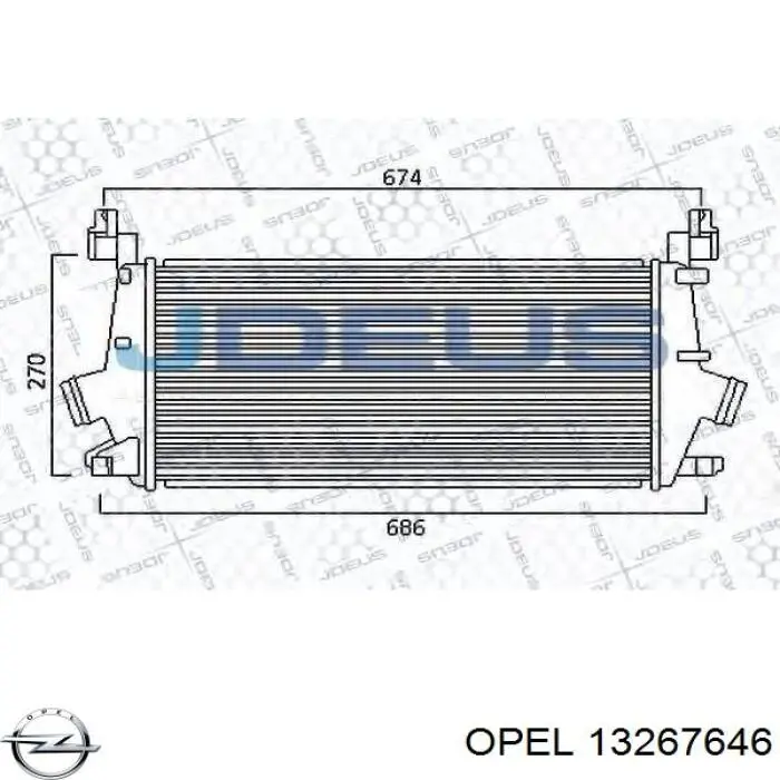 Радіатор интеркуллера 13267646 Opel