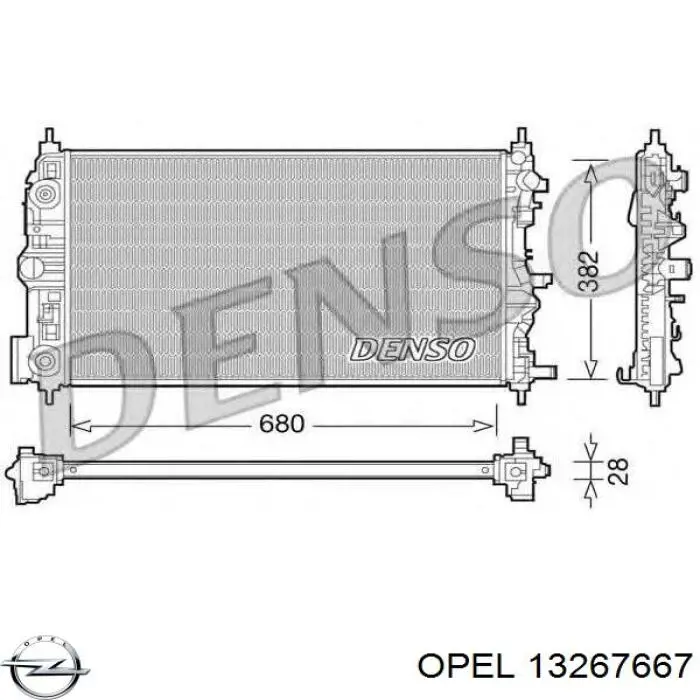 Радіатор охолодження двигуна 13267667 Opel