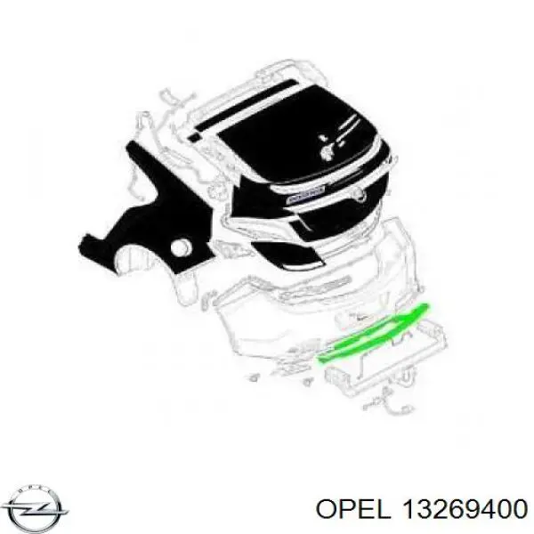 13269400 Opel Спідниця заднього бампера