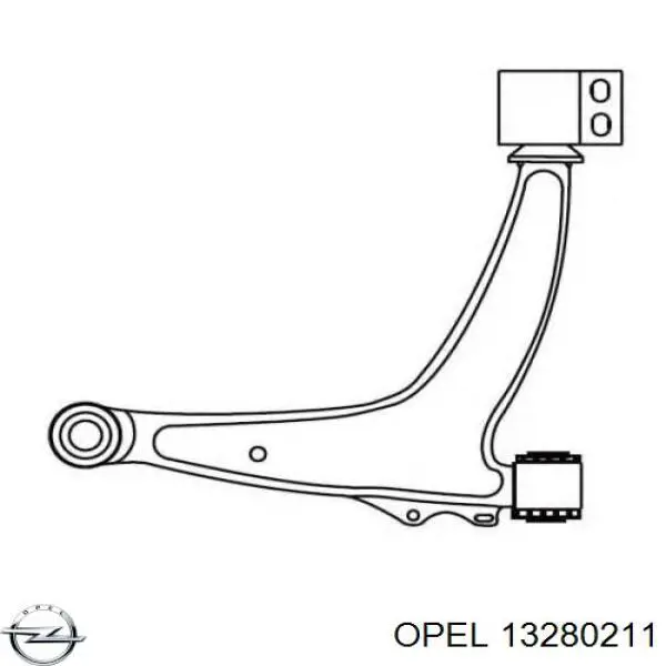 Важіль передньої підвіски нижній, правий 13280211 Opel