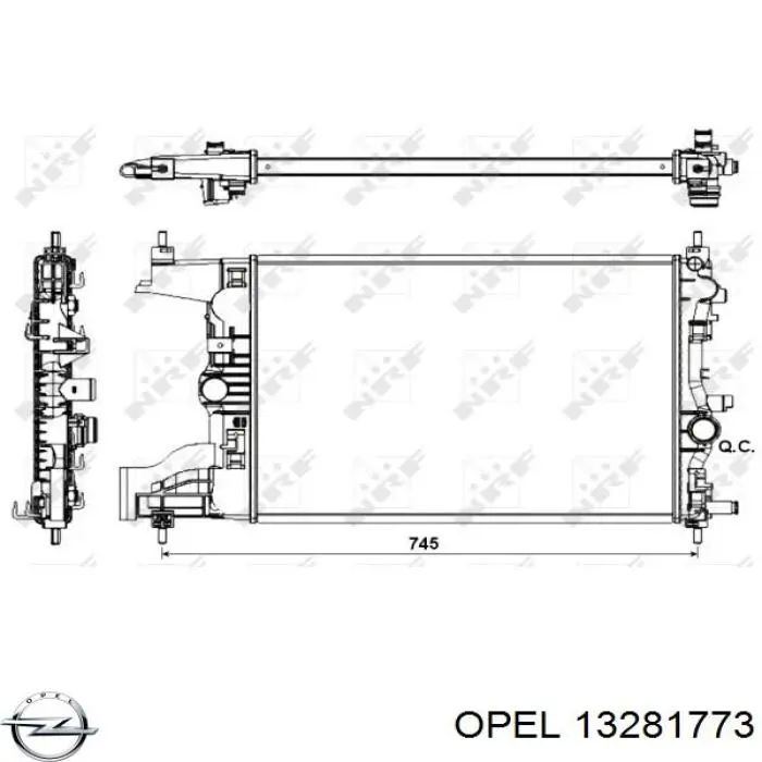 Купити 13281773 Opel Радіатор двигуна