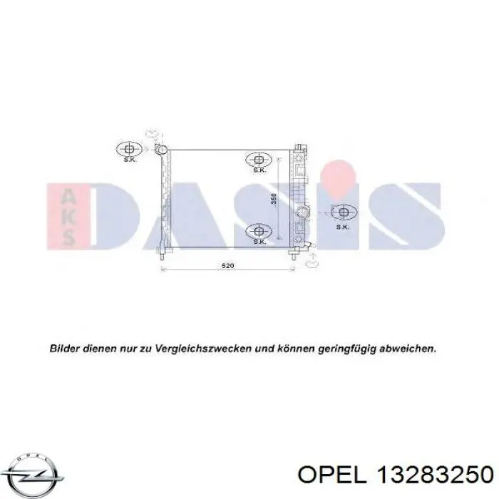 Купити 13283250 Opel Радіатор двигуна