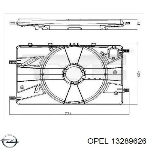 13289626 Opel Електровентилятор радіатора