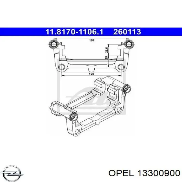 Скоба супорту заднього Opel 13300900 ціна, від 82.51 USD