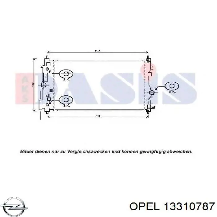 Купити 13310787 Opel Радіатор двигуна