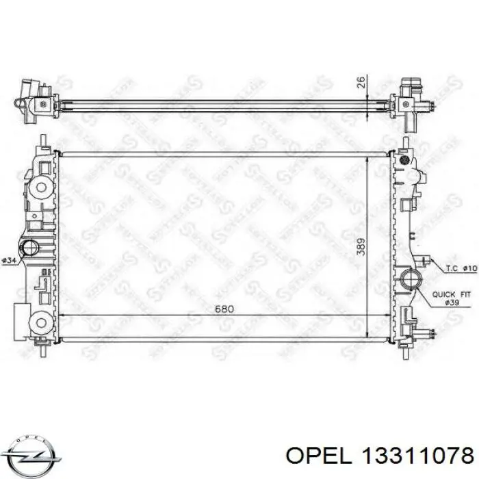 1300326 Opel Радіатор охолодження двигуна