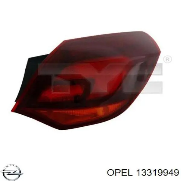 13319949 Opel Задній лівий зовнішній ліхтар
