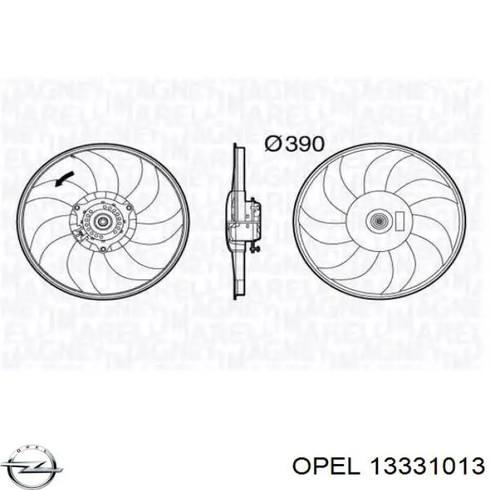 Електровентилятор охолодження в зборі (двигун + крильчатка) Opel Meriva B (Опель Меріва)