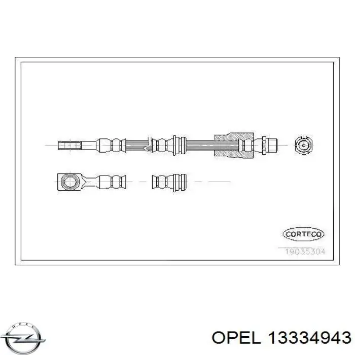 13334943 Opel шланг гальмівний передній