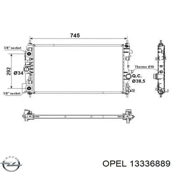 13336889 Opel Радіатор охолодження двигуна