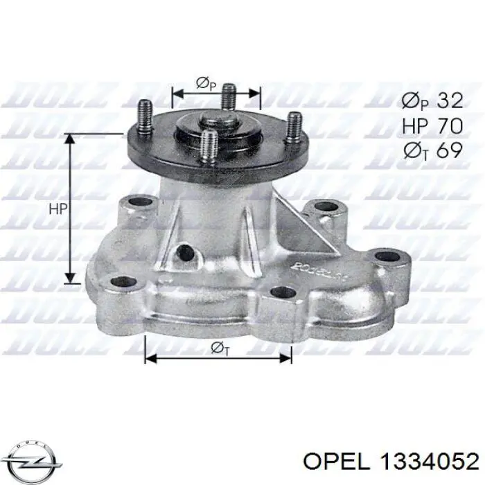 Купити 1334052 Opel Насос охолоджуючої рідини