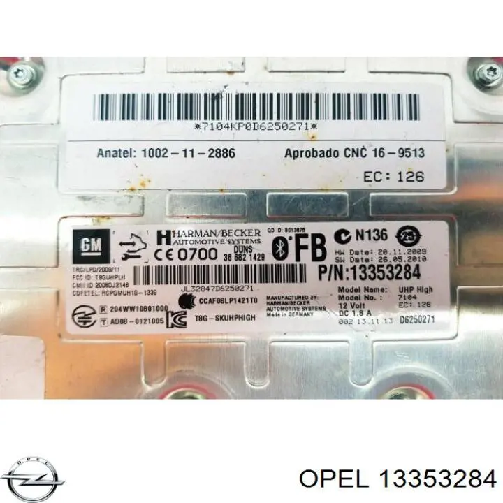 Блок керування Bluetooth 13353284 Opel