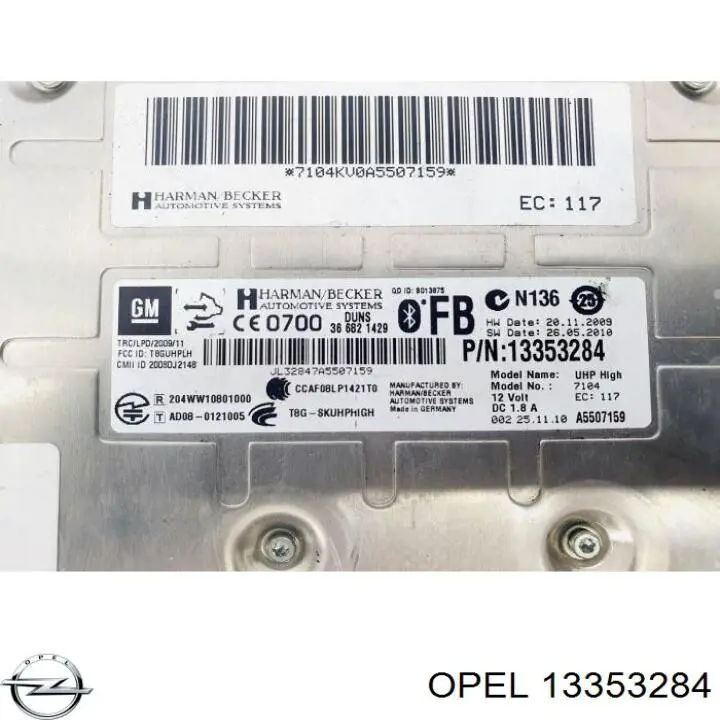 13353284 Opel Блок керування Bluetooth