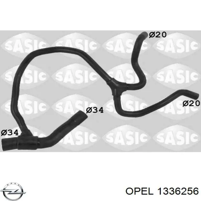 Купити 1336256 Opel Шланг/патрубок радіатора охолодження, нижній