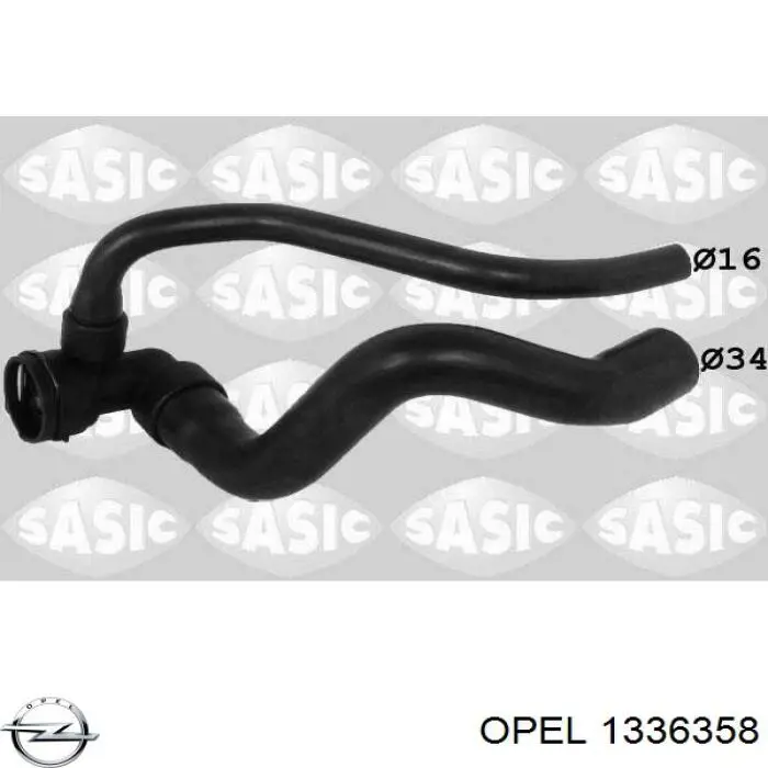 Шланг/патрубок радіатора охолодження, нижній Opel 1336358 ціна, від 57.36 USD