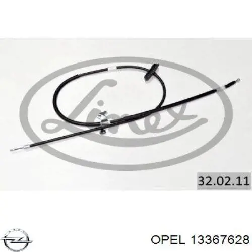 Трос стоянкового гальма задній правий Opel 13367628 ціна, від 23.51 USD