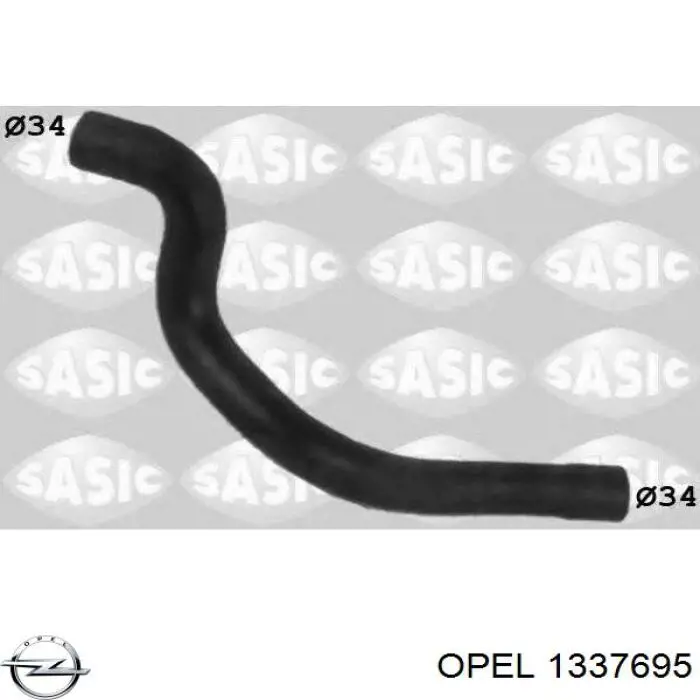 Купити 1337695 Opel Шланг/патрубок радіатора охолодження, верхній