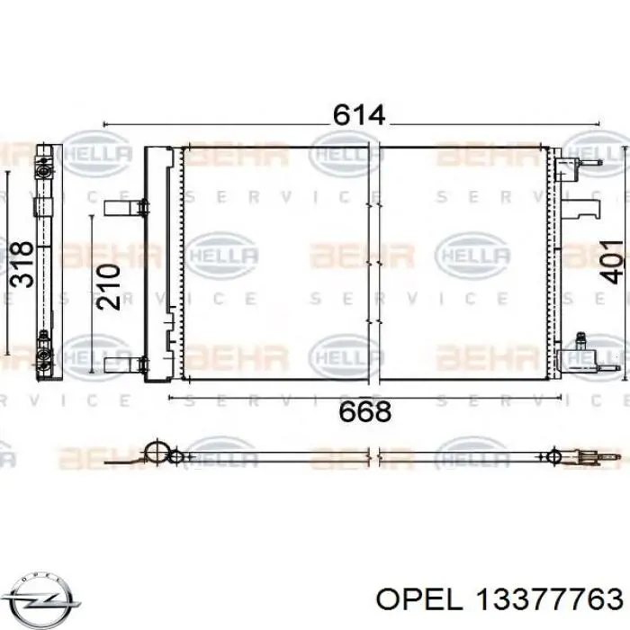 Конденсатор кондиціонера Opel 13377763 ціна, від 77.89 USD
