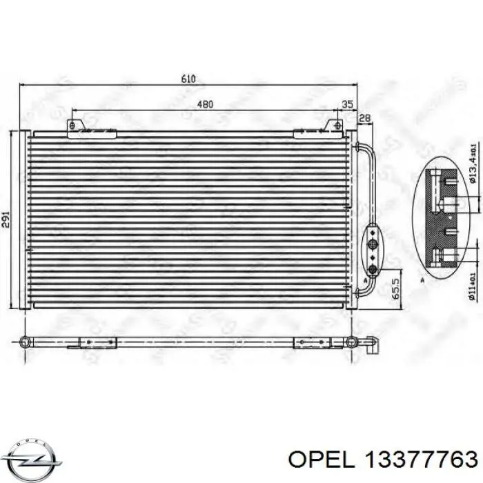 Купити 13377763 Opel Радіатор системи охолодження кондиціонера