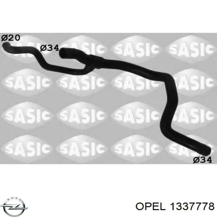 1337778 Opel Шланг/патрубок радіатора охолодження, нижній