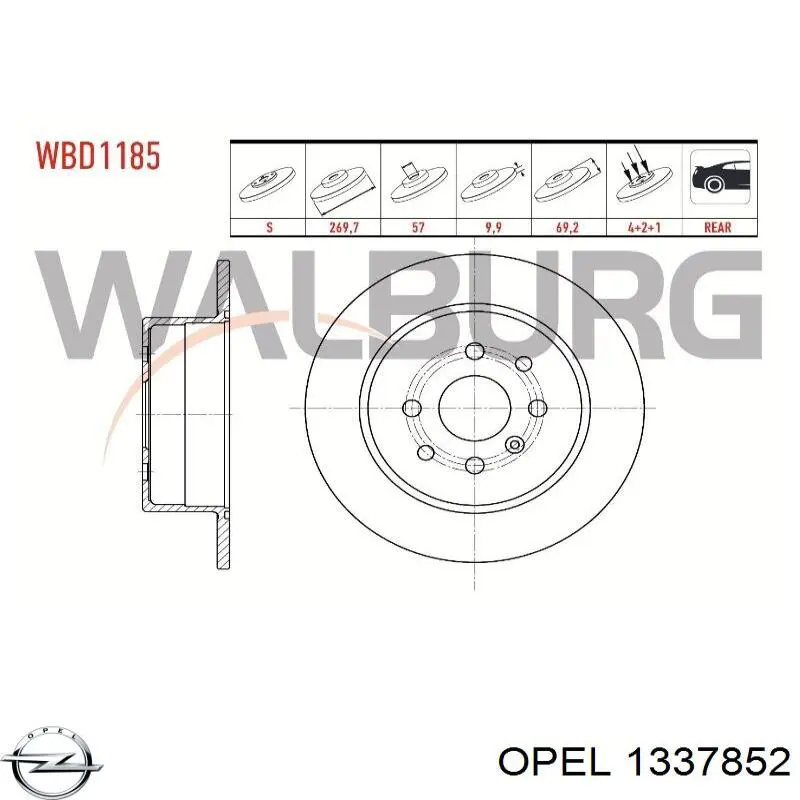 1337852 Opel шланг розширювального бачка, нижній