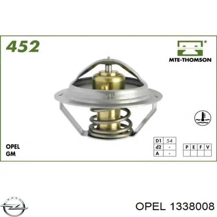 Автомобільний термостат Opel 1338008 ціна, від 14.70 USD