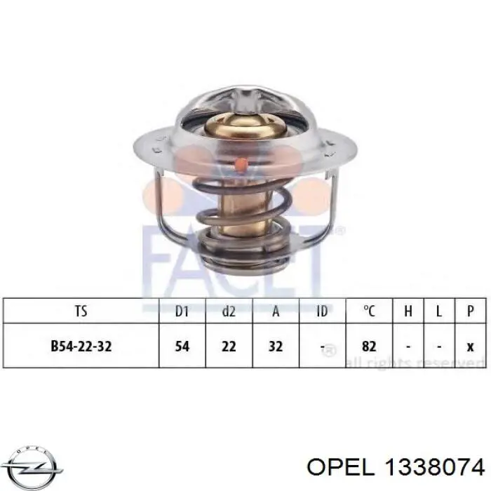 1338074 Opel термостат
