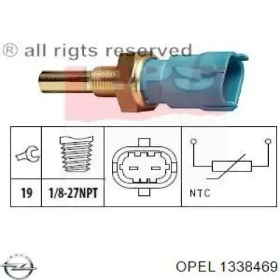 Термодатчик охолоджуючої рідини Opel 1338469 ціна, від 9.33 USD