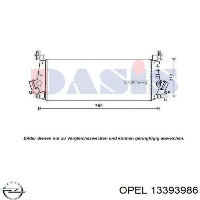 Система охолодження наддувочного повітря Opel 13393986 ціна, від 97.10 USD