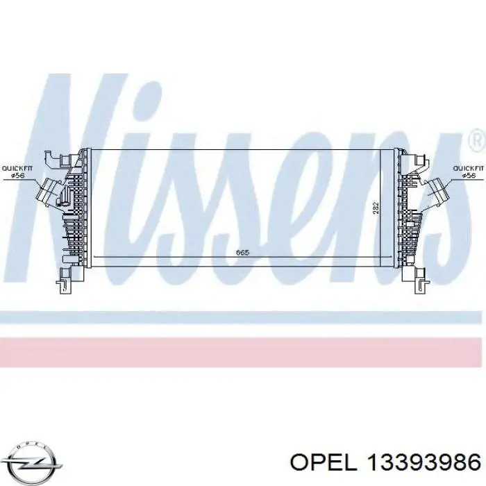 1302267 Opel радіатор интеркуллера